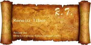 Renoiu Tibor névjegykártya